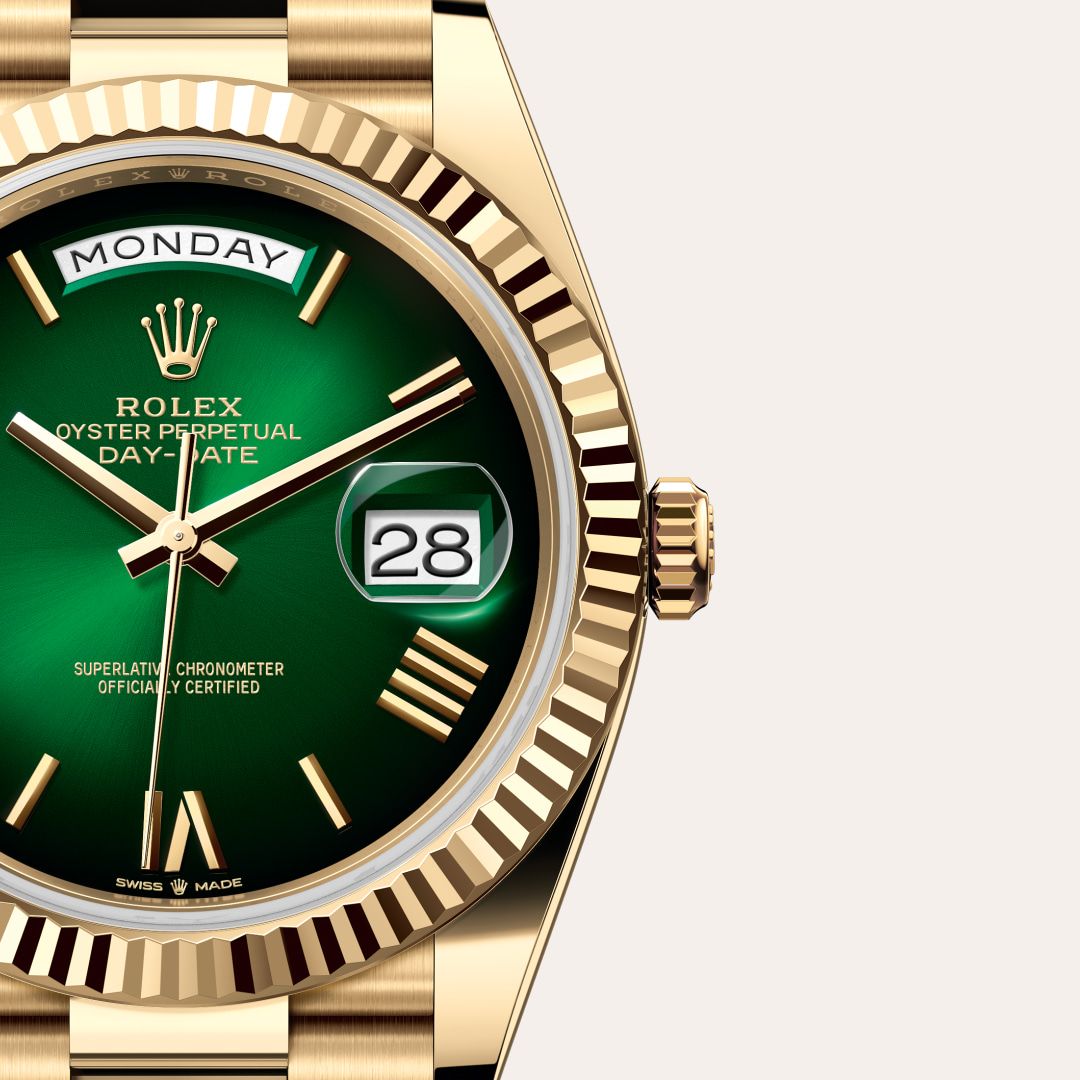 Rd Rolex* day date 41 Gold green